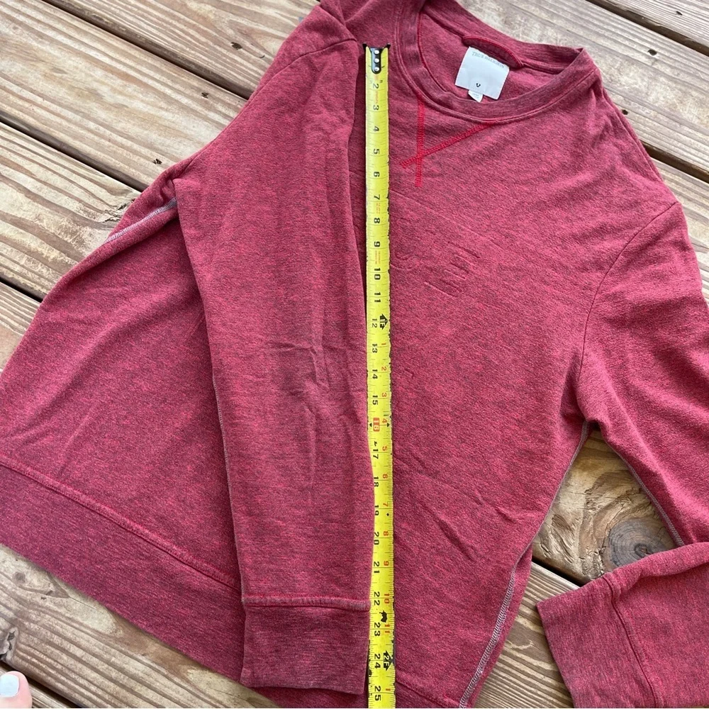True Religion Red Embossed Logo Crewneck Sweatshirt Size Medium